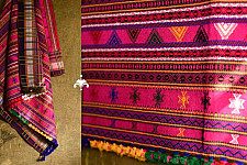 Winter Hop | Full Bharat Shawl { Dhabro ❅ woollen } - Fluorescent Pink